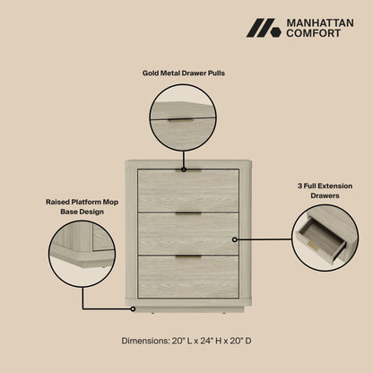 Manhattan Comfort Evelyn Nightstand - Set of 2