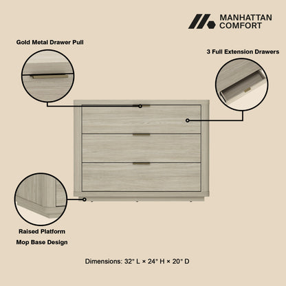 Manhattan Comfort Evelyn 32" Nightstand 4.0 - Set of 2