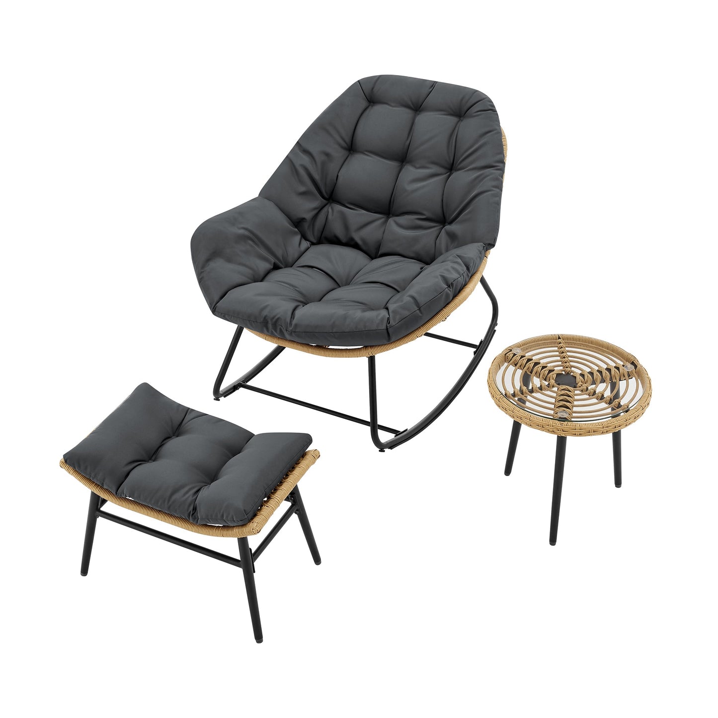 Manhattan Comfort 6-Piece Benson Patio Rocking Chair