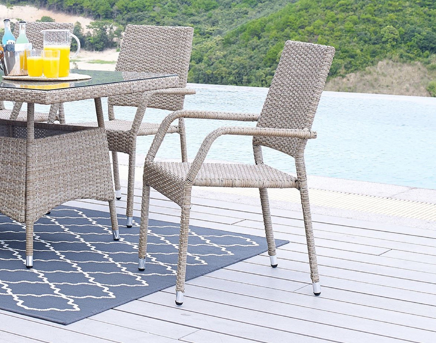 Manhattan Comfort Genoa Patio Dining Armchair - Set of 2