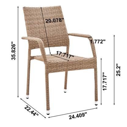 Manhattan Comfort Genoa Patio Dining Armchair - Set of 2