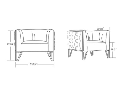 Manhattan Comfort 2-Piece Vector Sofa and Arm Chair Set