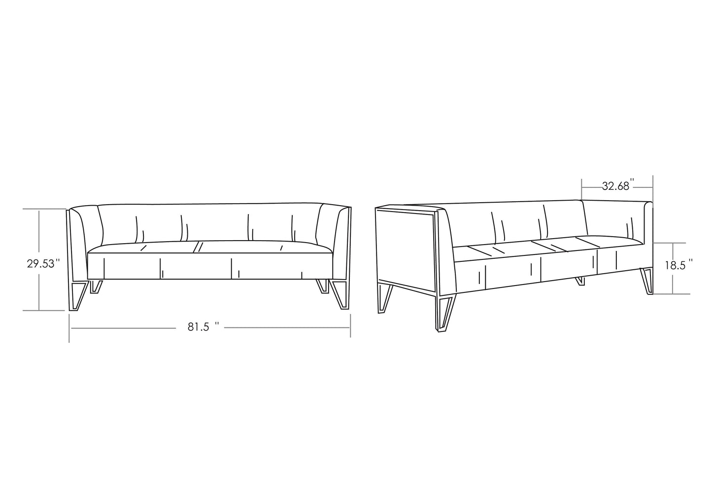 Manhattan Comfort 2-Piece Vector Sofa and Arm Chair Set