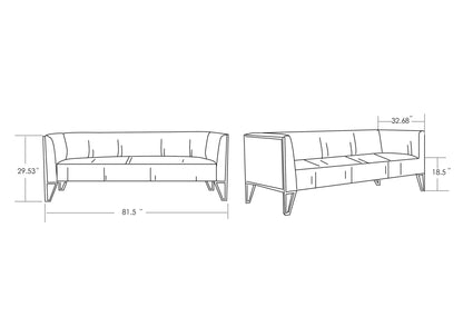 Manhattan Comfort 2-Piece Vector Sofa and Arm Chair Set