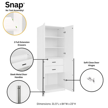 Manhattan Comfort Lee Wardrobe Closet 1.0 - Set of 2