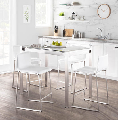 Lumisource Fuji-mara Upholstered Counter Height Dining Set - 5 Piece