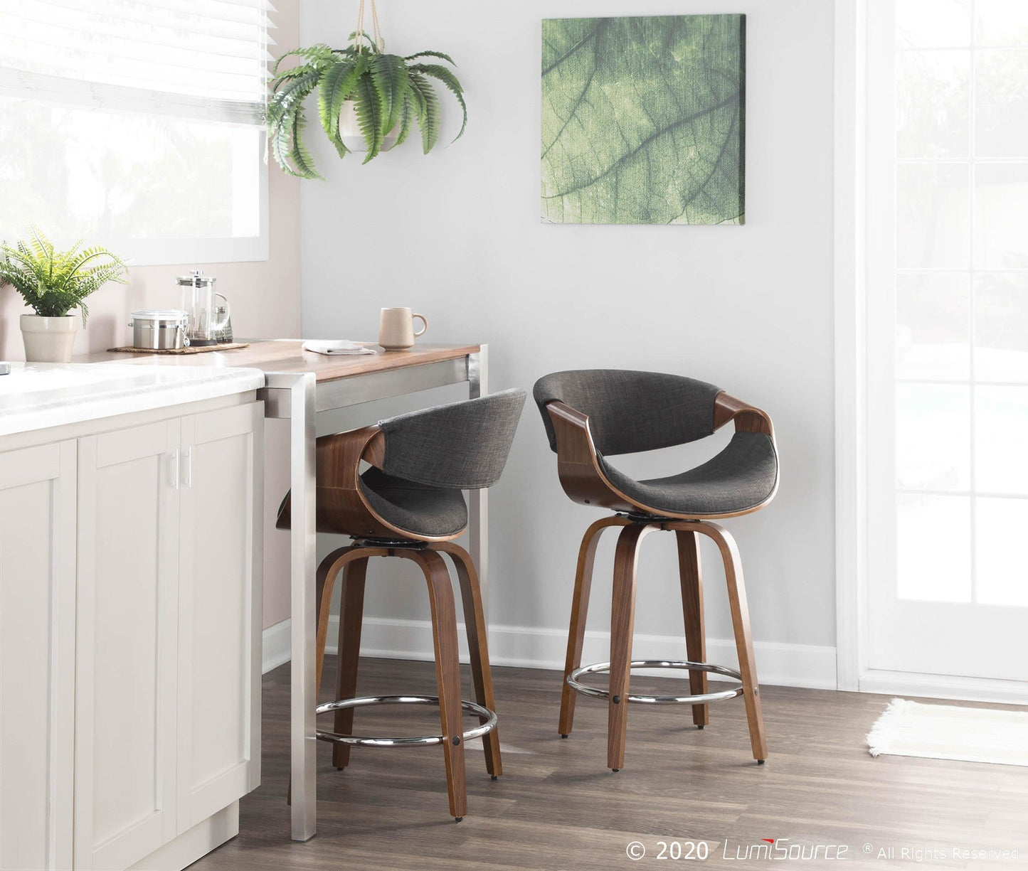 Majestic Office Furniture 24'' Fixed-Height Counter Stool - Set of 2