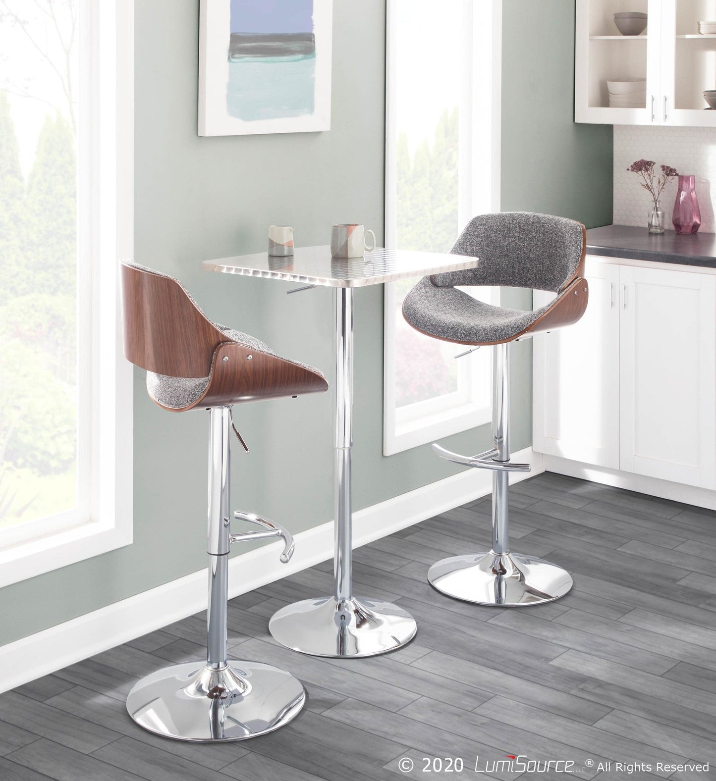 Lumisource Fabrizzi Adjustable Barstool - Set Of 3