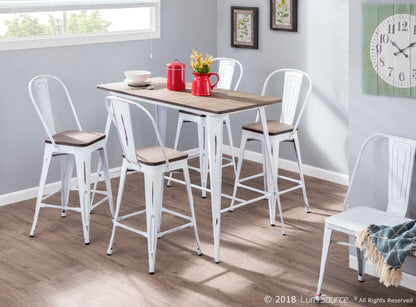 Majestic Office Furniture High Back 24" Fixed-Height Counter Stool - Set of 2