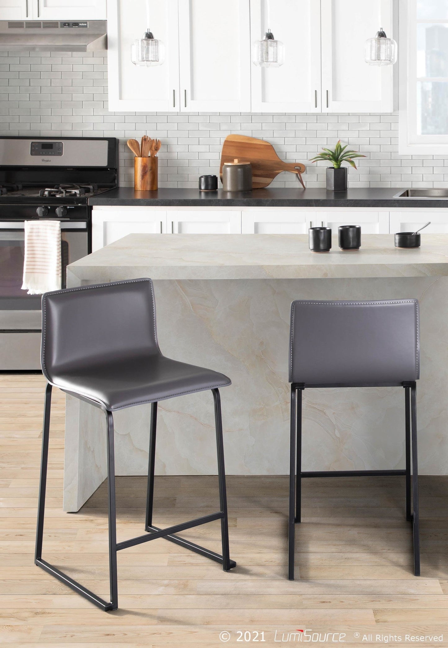 Majestic Office Furniture 26" Fixed-Height Counter Stool - Set of 2