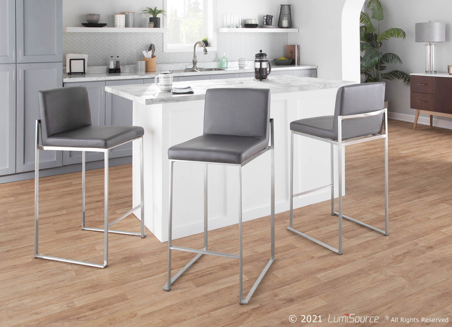 Majestic Office Furniture High Back 26" Fixed-Height Counter Stool - Set of 2