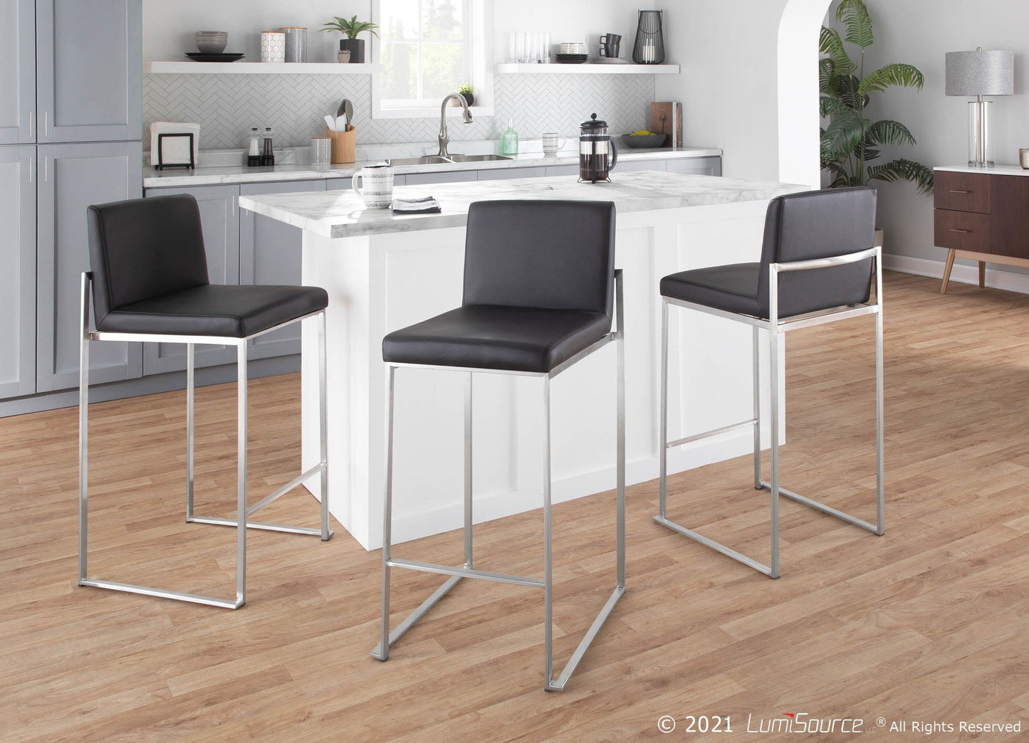 Majestic Office Furniture High Back 26" Fixed-Height Counter Stool - Set of 2