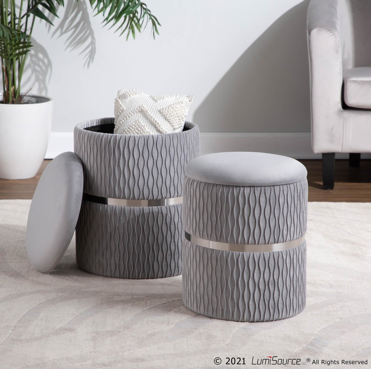 Lumisource Cinch Nesting Ottoman Set