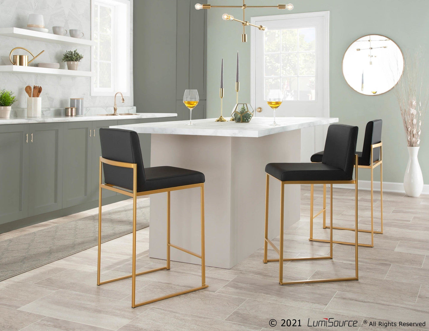 Majestic Office Furniture High Back 26" Fixed-Height Counter Stool - Set of 2