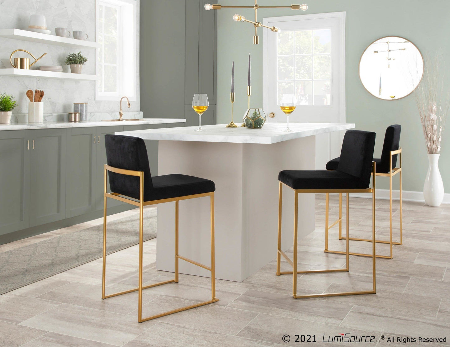 Majestic Office Furniture High Back 26" Fixed-Height Counter Stool - Set Of 3