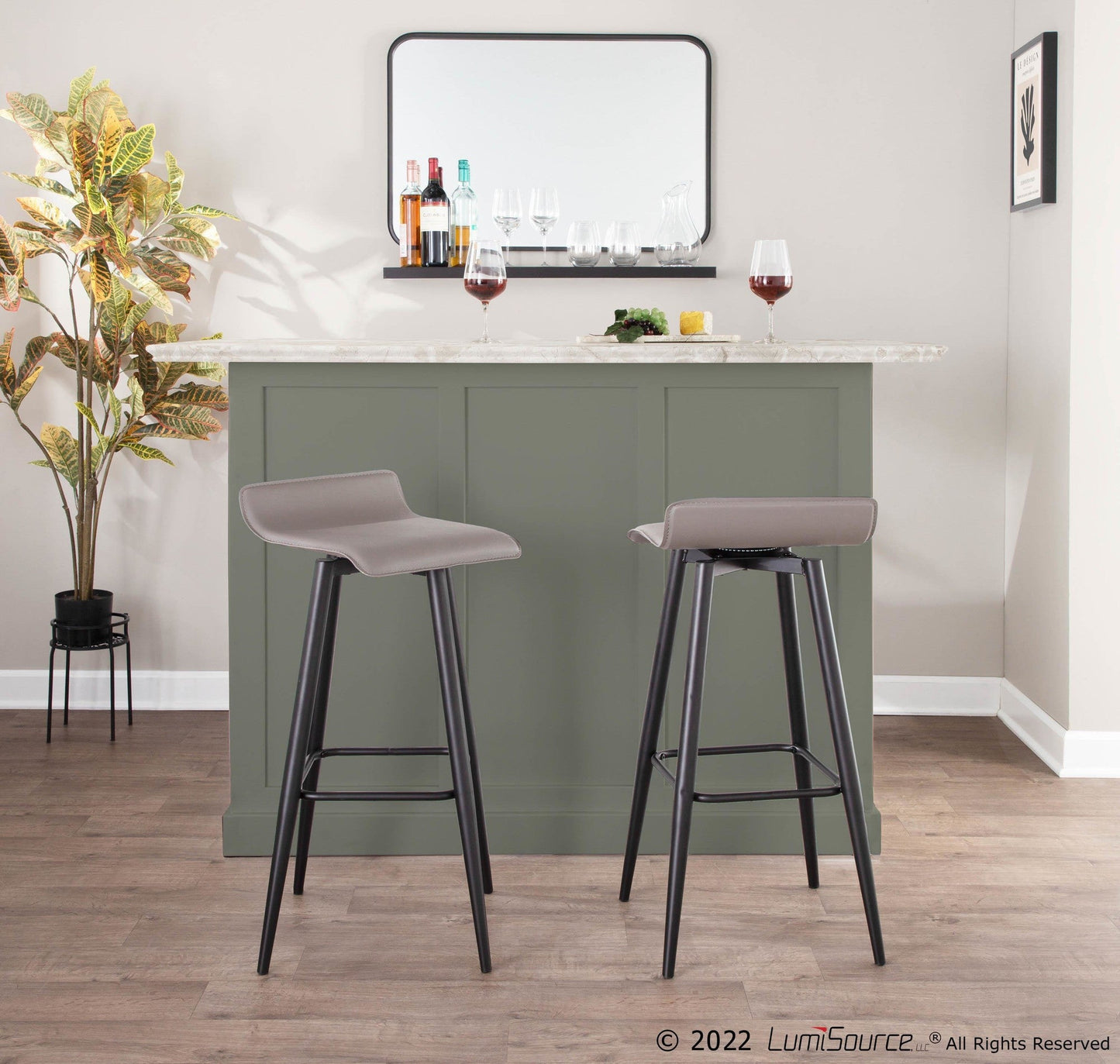 Majestic Office Furniture 30" Fixed-Height Barstool - Set of 2