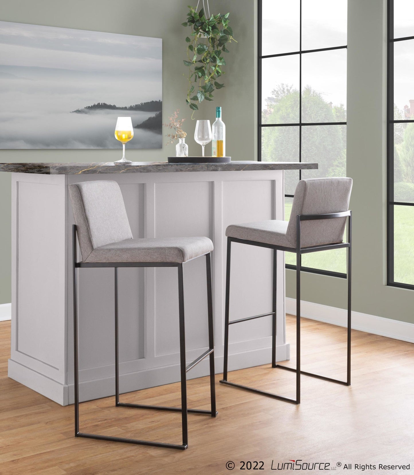 Majestic Office Furniture High Back 30" Fixed-Height Barstool - Set Of 3