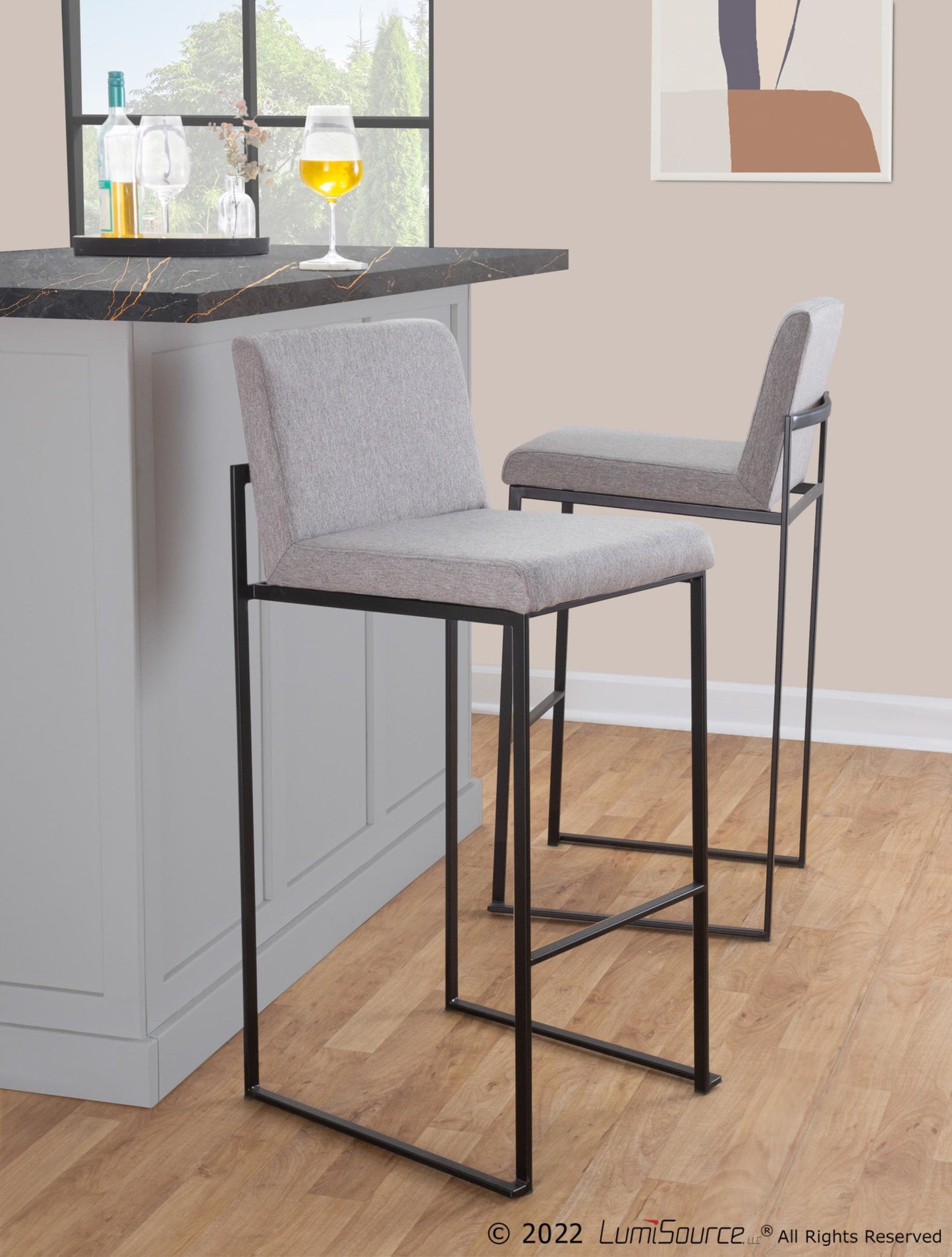 Majestic Office Furniture High Back 30" Fixed-Height Barstool - Set Of 3