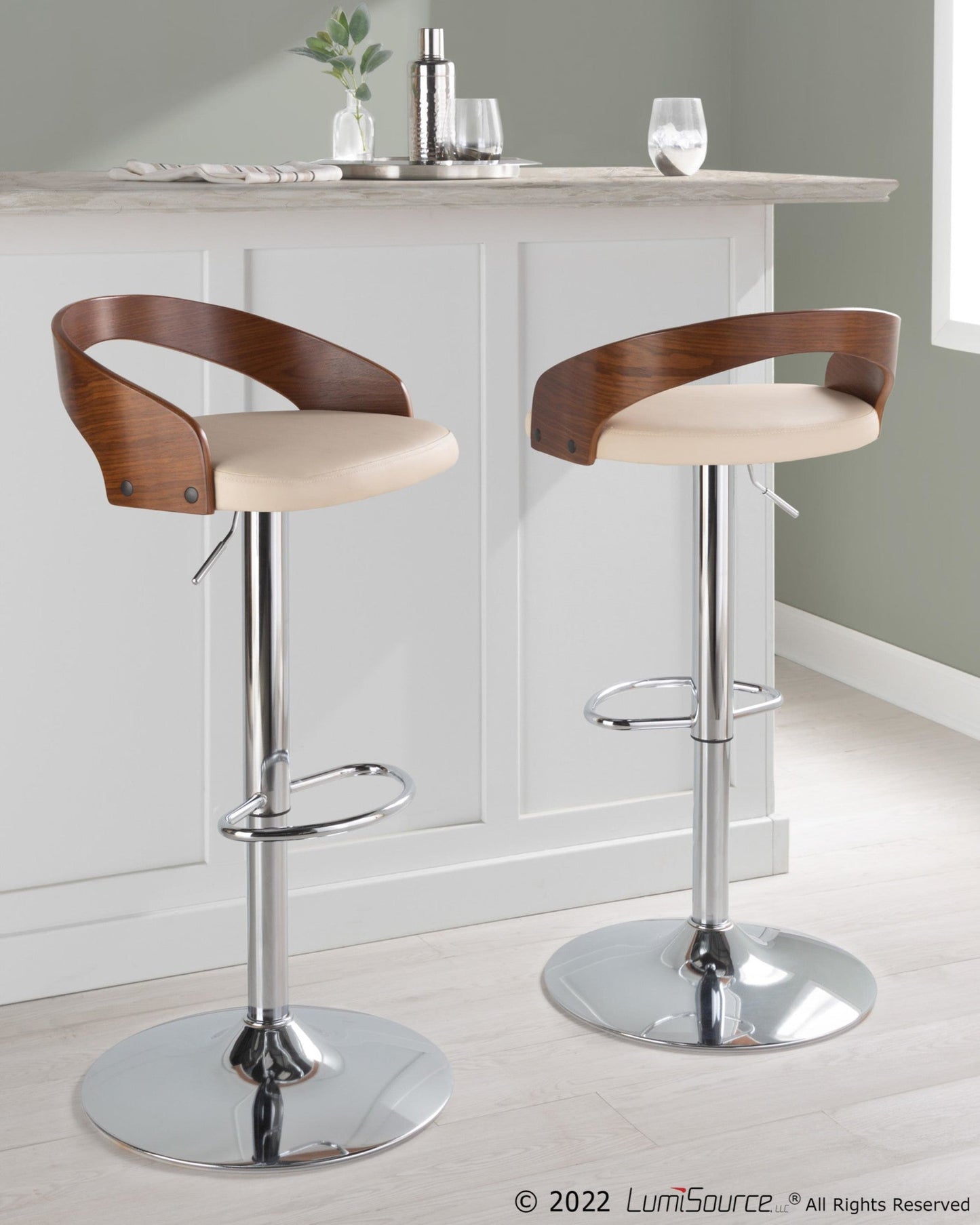 Majestic Office Furniture Adjustable Barstool - Set of 2
