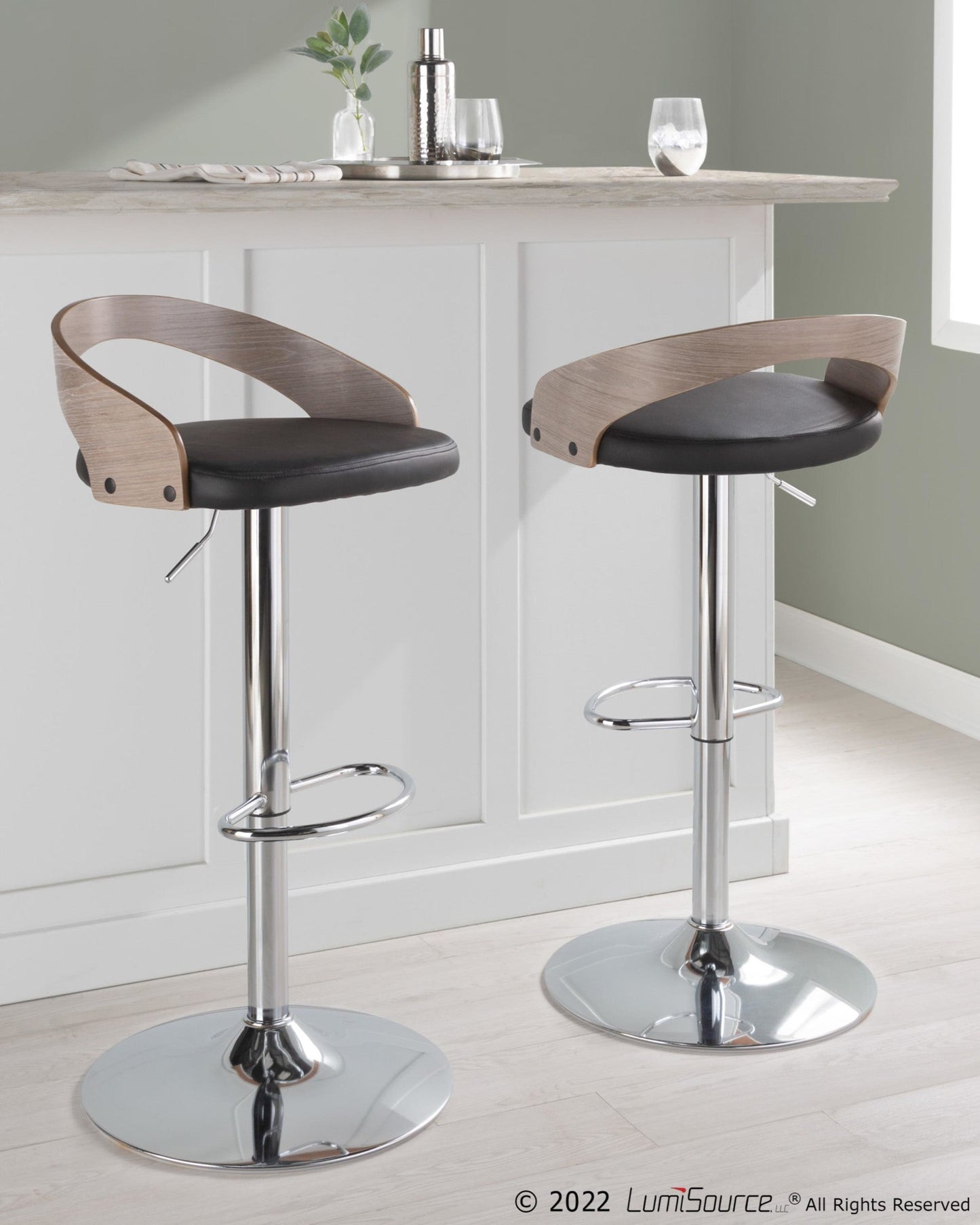 Majestic Office Furniture Adjustable Barstool - Set of 2
