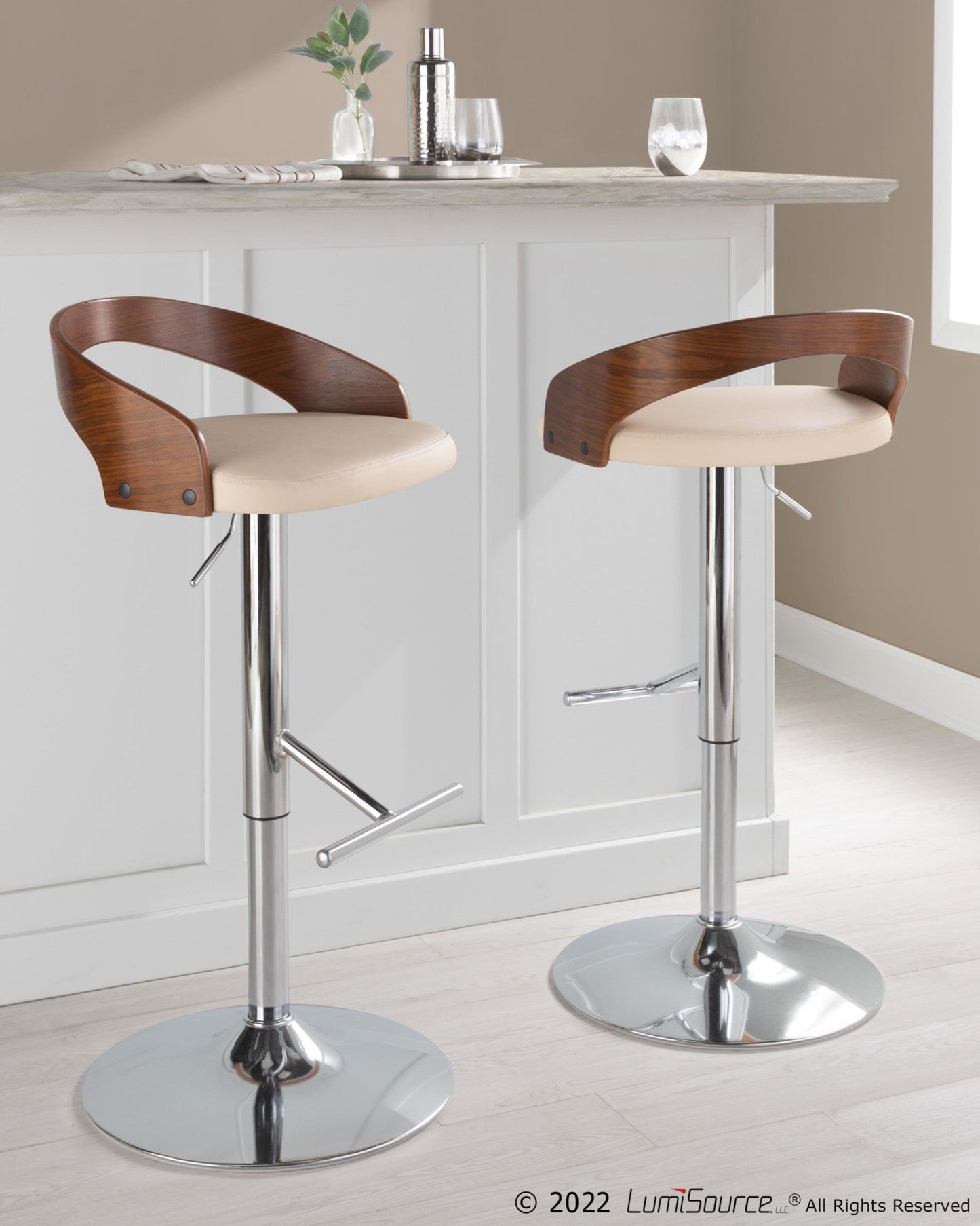 Majestic Office Furniture Adjustable Barstool - Set of 2