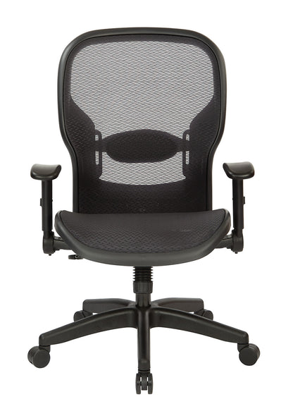 Professional Dark Air Grid® Back and Seat Manager’s Chair with Adjustable Flip Arms, Adjustable Lumbar and Nylon Base