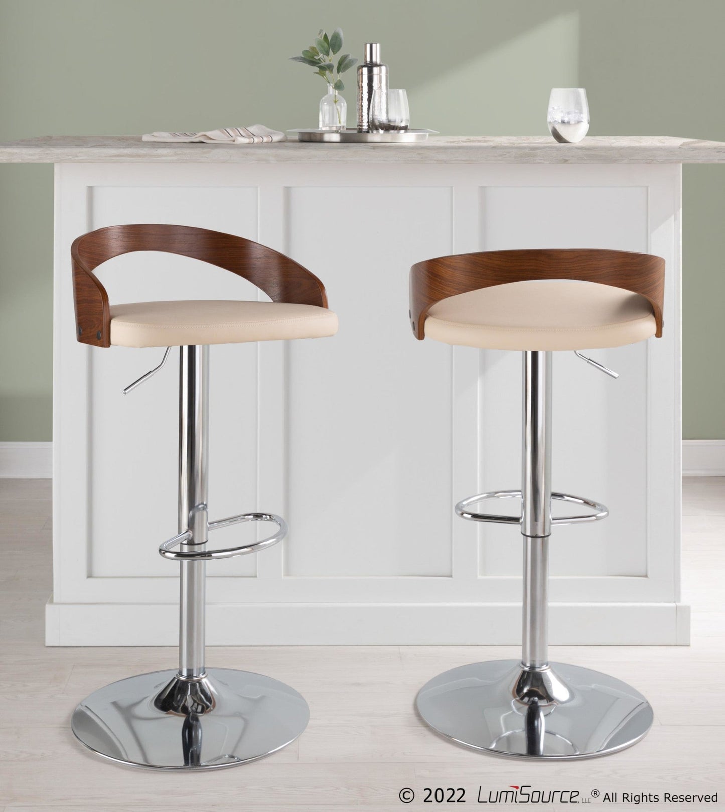 Majestic Office Furniture Adjustable Barstool - Set of 2