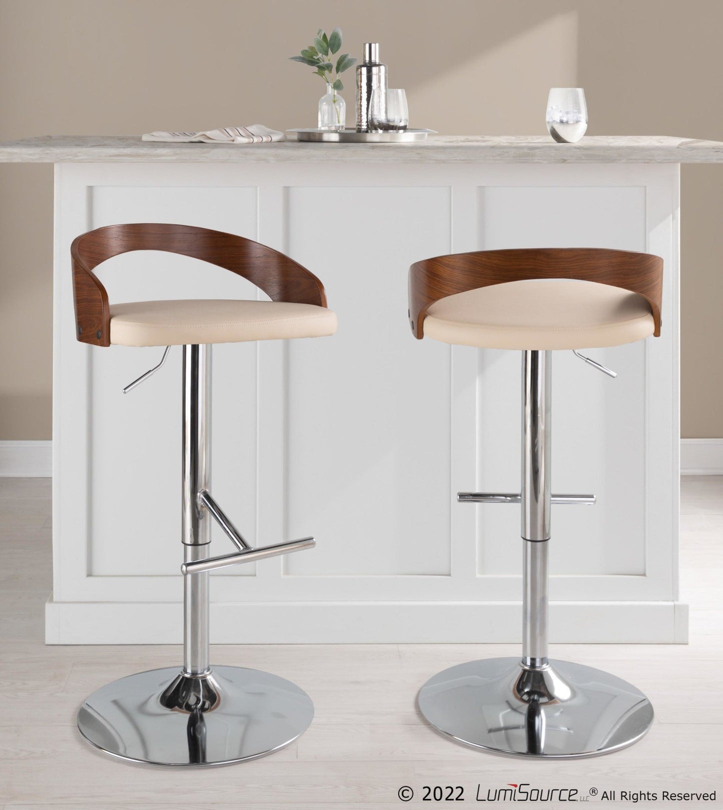Majestic Office Furniture Adjustable Barstool - Set of 2
