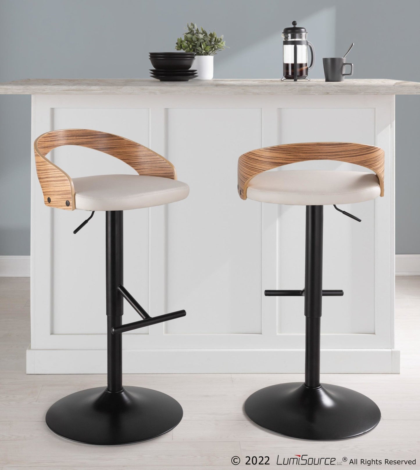 Majestic Office Furniture Adjustable Barstool - Set of 2