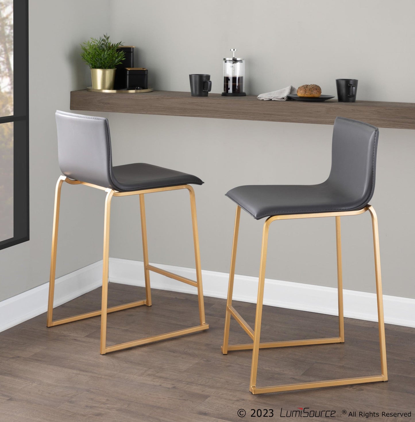 Majestic Office Furniture 26" Fixed-Height Counter Stool - Set of 2