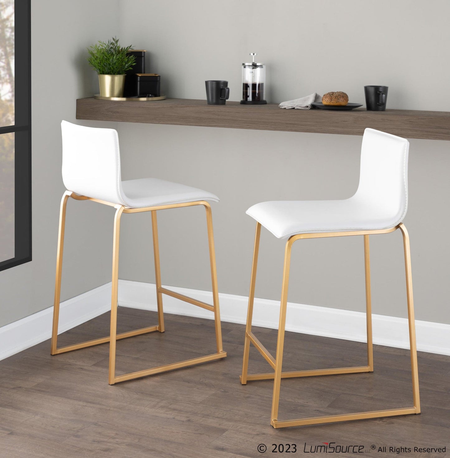 Majestic Office Furniture 26" Fixed-Height Counter Stool - Set of 2