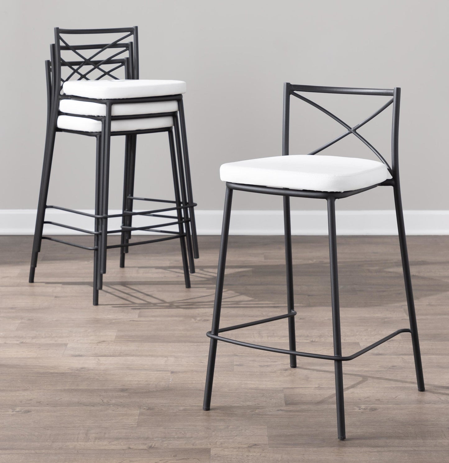 Majestic Office Furniture Charlotte 25" Fixed-Height Counter Stool - Set of 2