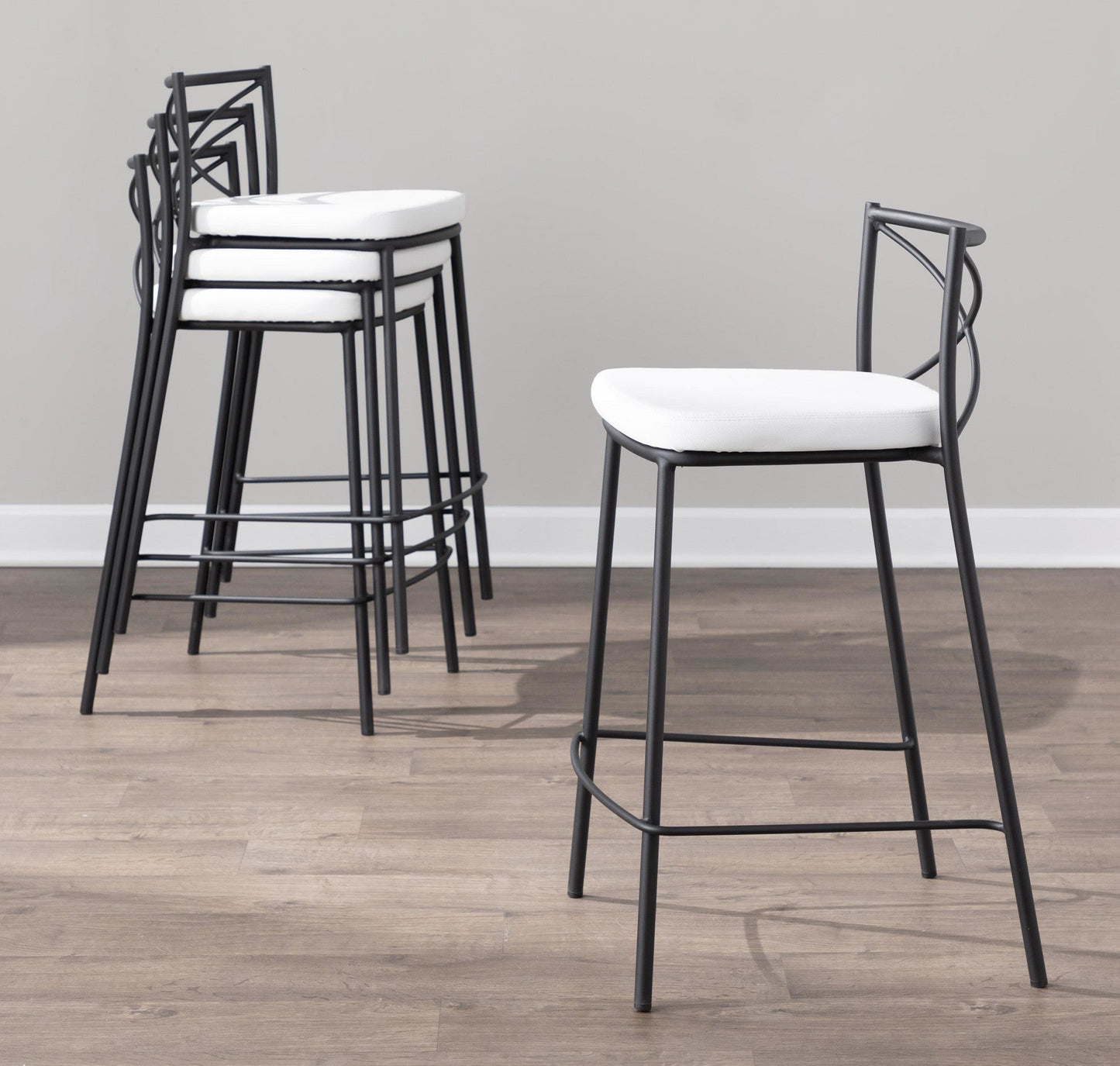 Majestic Office Furniture Charlotte 25" Fixed-Height Counter Stool - Set of 2