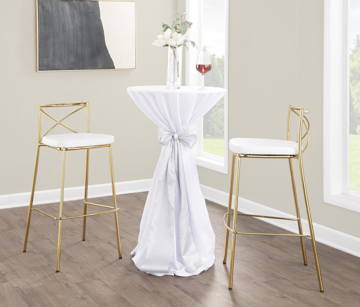 Majestic Office Furniture Charlotte 30" Fixed-Height Barstool - Set of 2