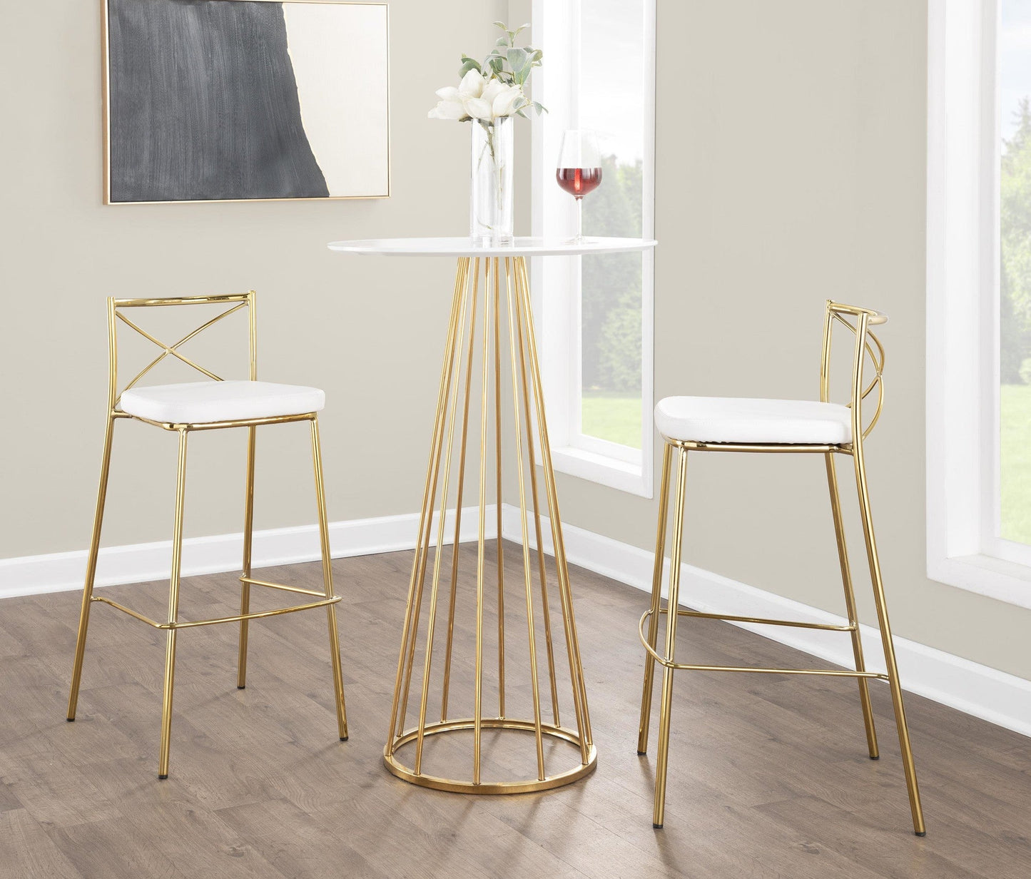 Majestic Office Furniture Charlotte 30" Fixed-Height Barstool - Set of 2