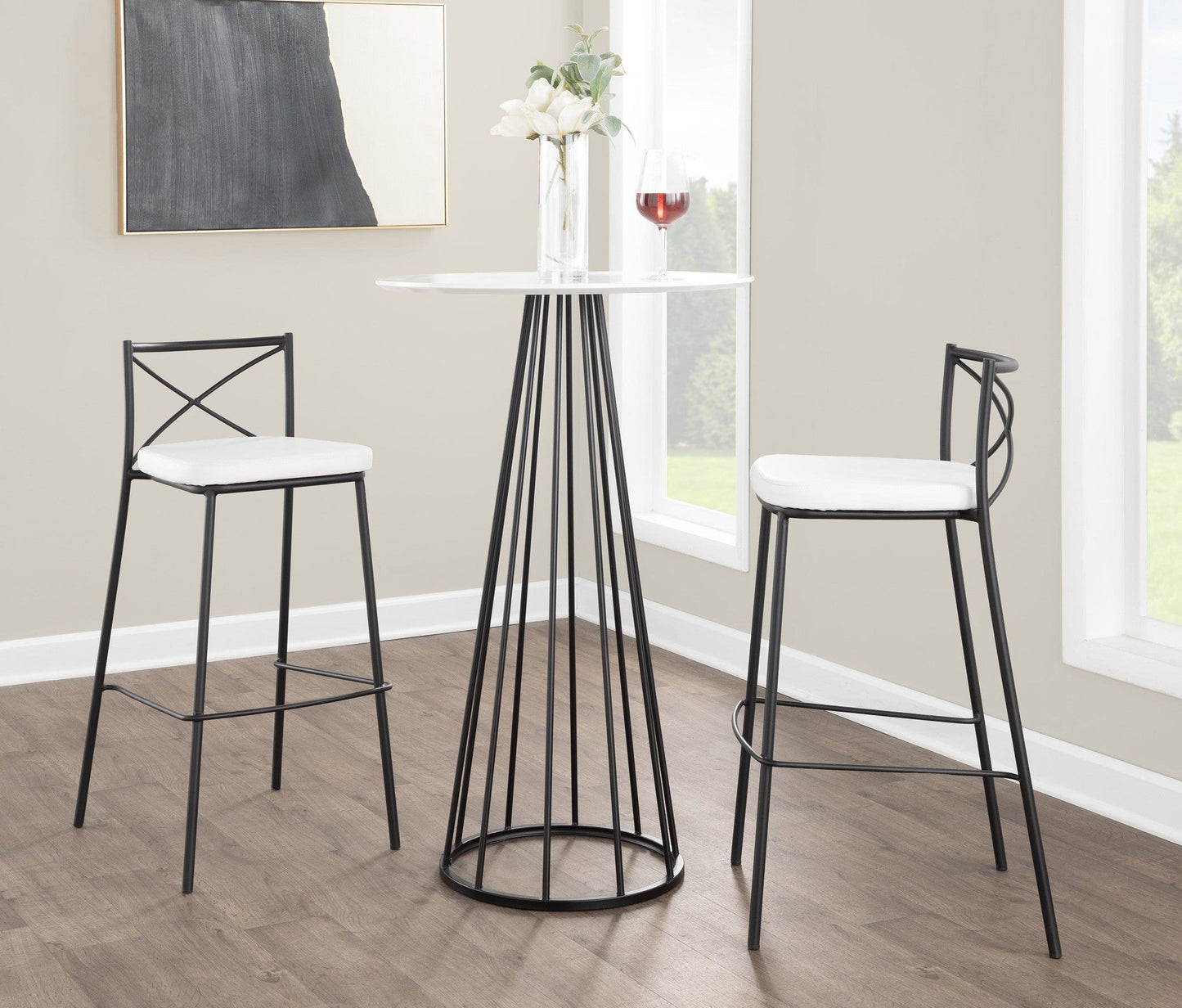 Majestic Office Furniture Charlotte 30" Fixed-Height Barstool - Set of 2
