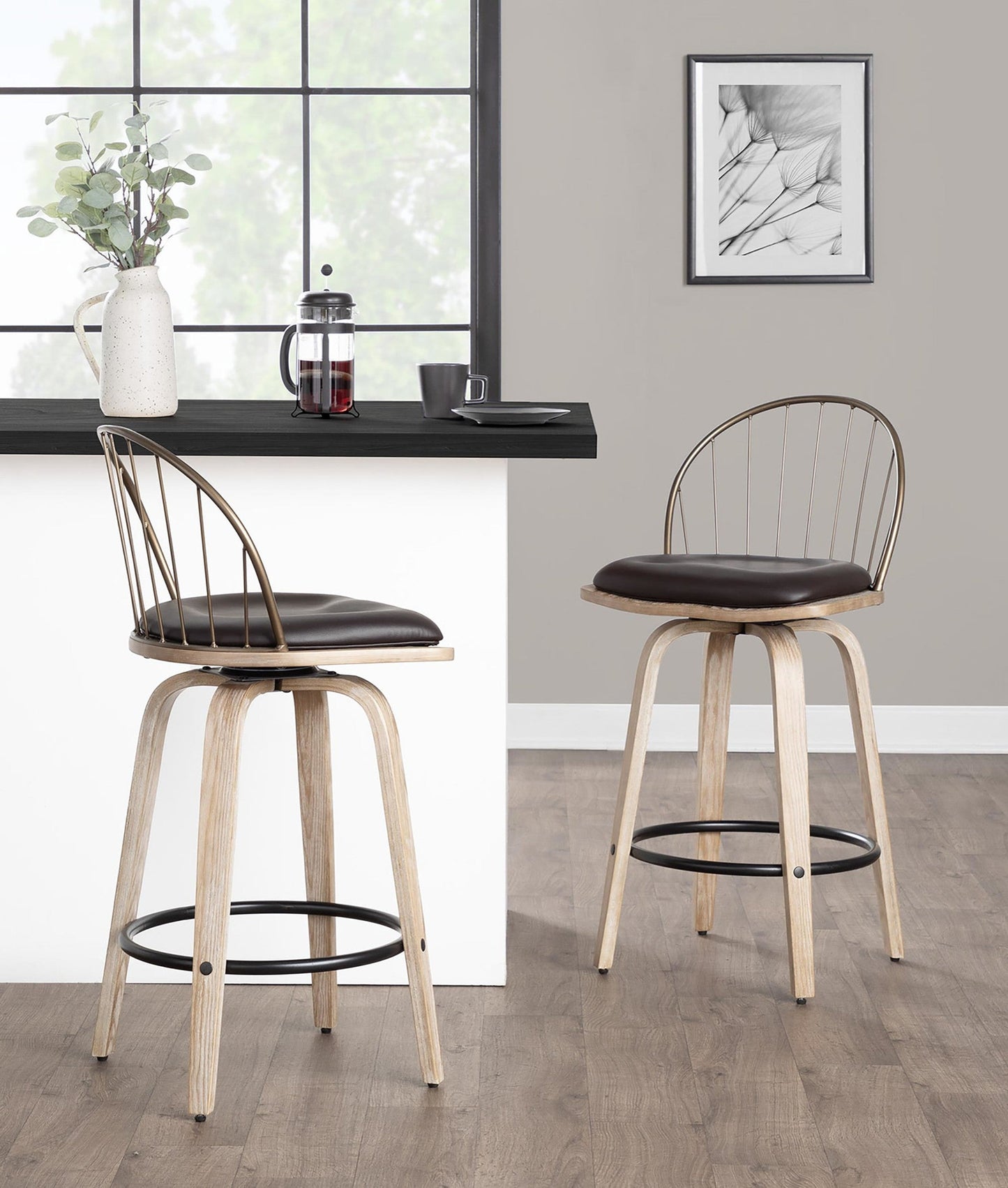 Majestic Office Furniture 26" Fixed-Height Counter Stool - Set of 2