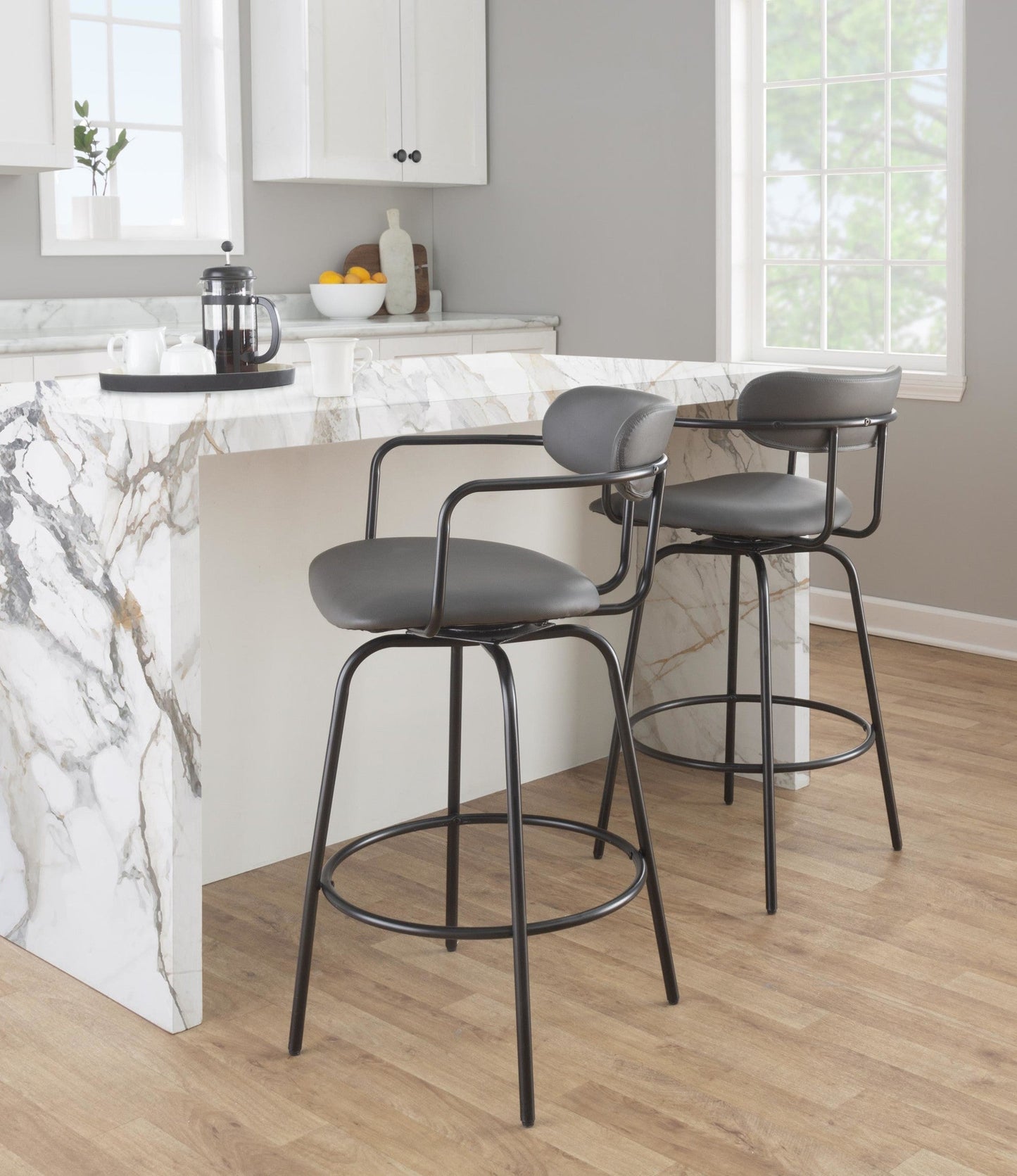 Majestic Office Furniture 26" Fixed-Height Counter Stool - Set of 2