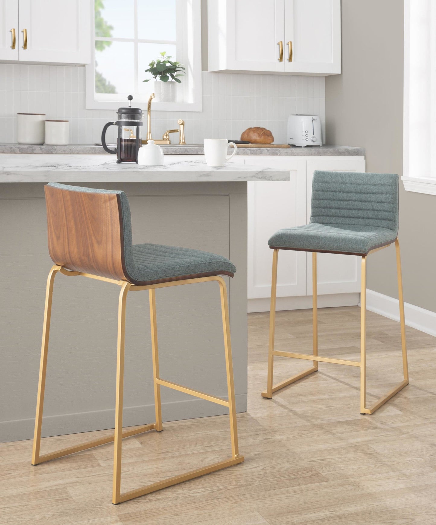 Majestic Office Furniture Mara 26" Fixed-Height Counter Stool - Set of 2
