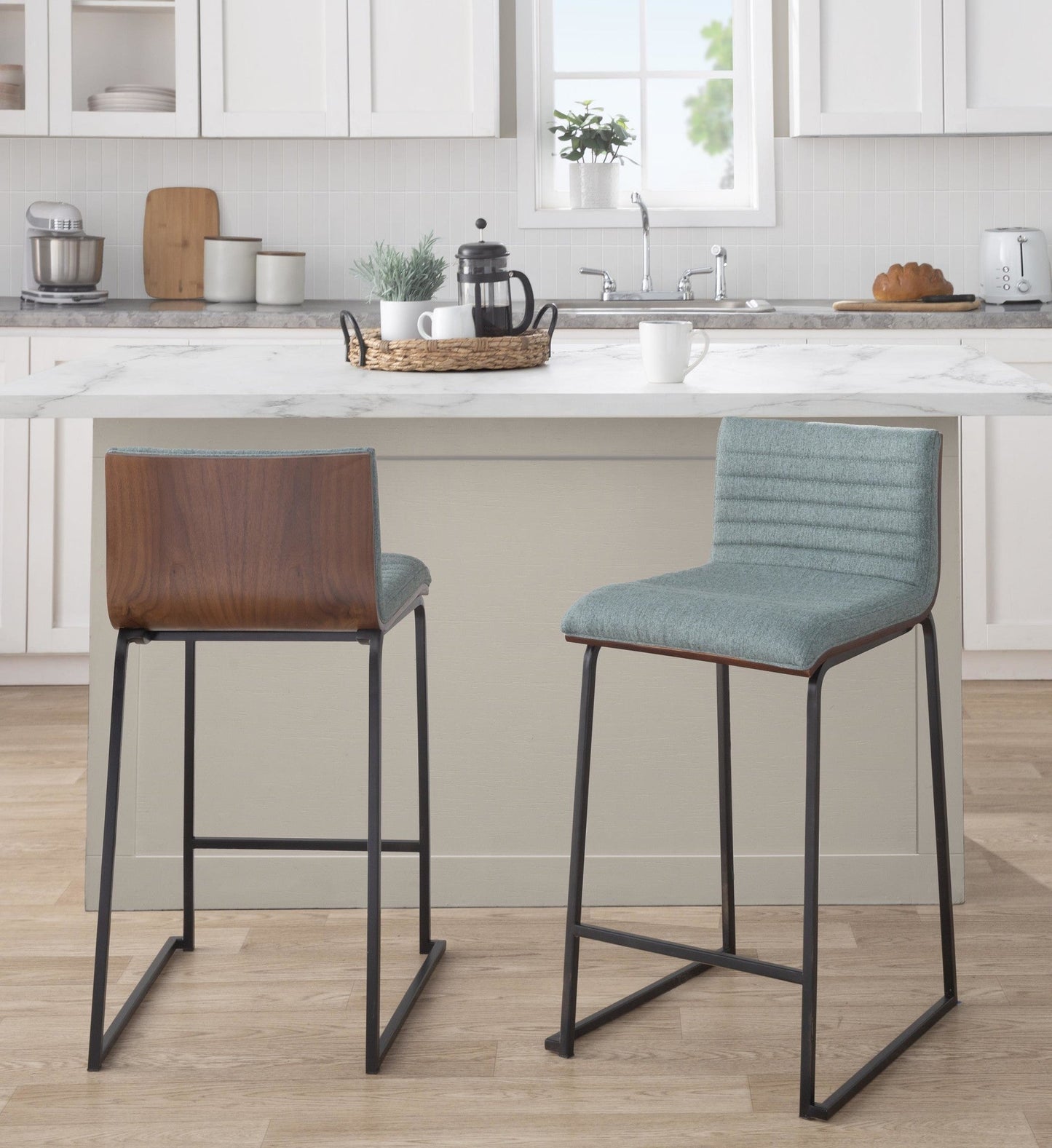 Majestic Office Furniture Mara 26" Fixed-Height Counter Stool - Set of 2