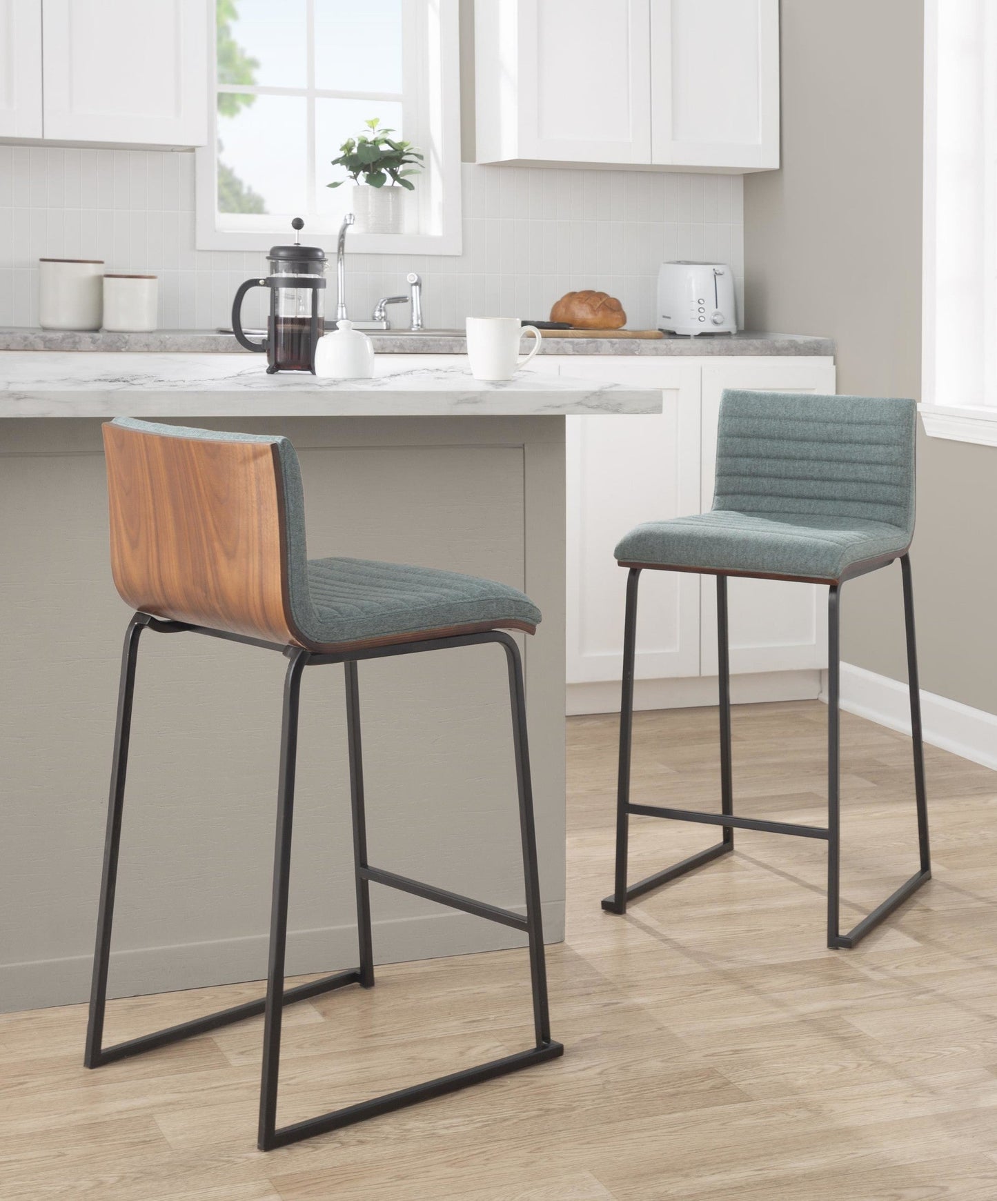 Majestic Office Furniture Mara 26" Fixed-Height Counter Stool - Set of 2