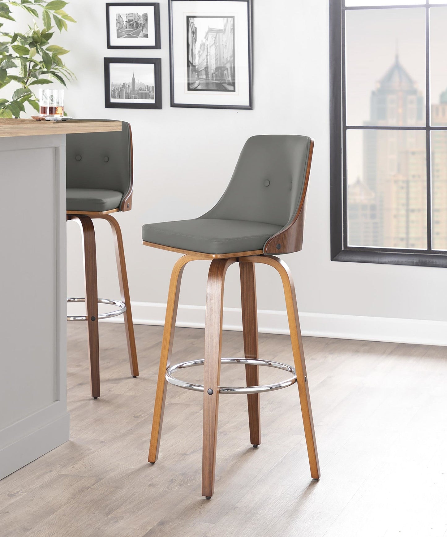 Majestic Office Furniture 30" Fixed-Height Barstool - Set of 2