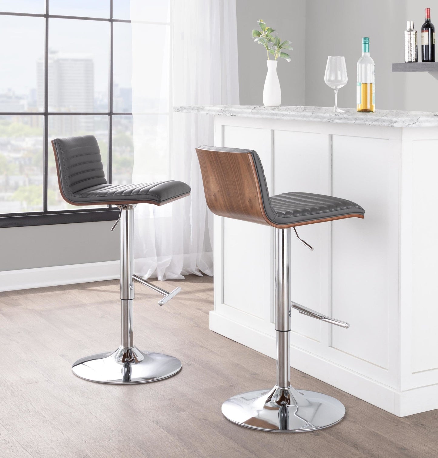 Majestic Office Furniture Adjustable Barstool - Set of 2