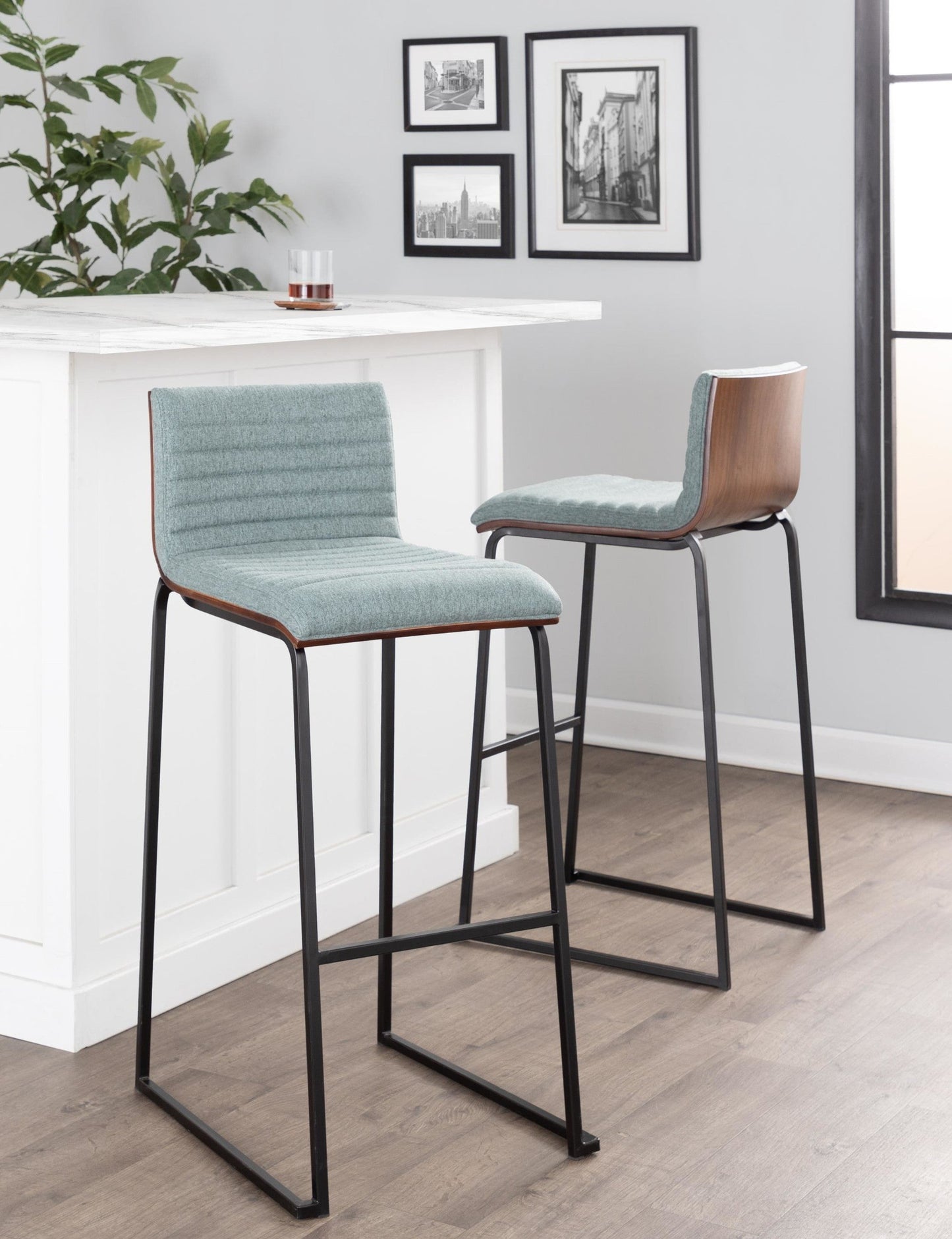 Majestic Office Furniture Mara 30" Fixed-Height Barstool - Set of 2