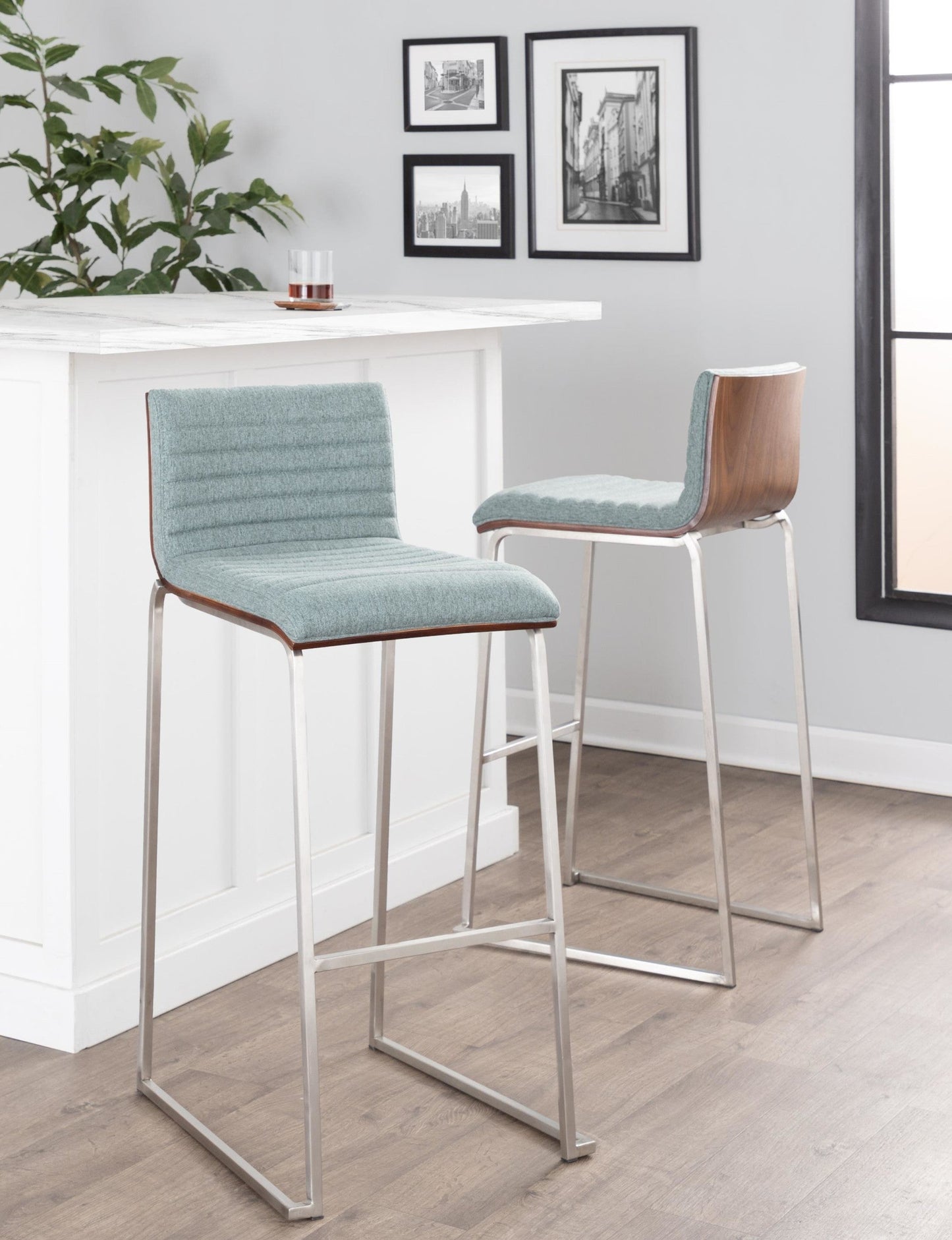 Majestic Office Furniture Mara 30" Fixed-Height Barstool - Set of 2