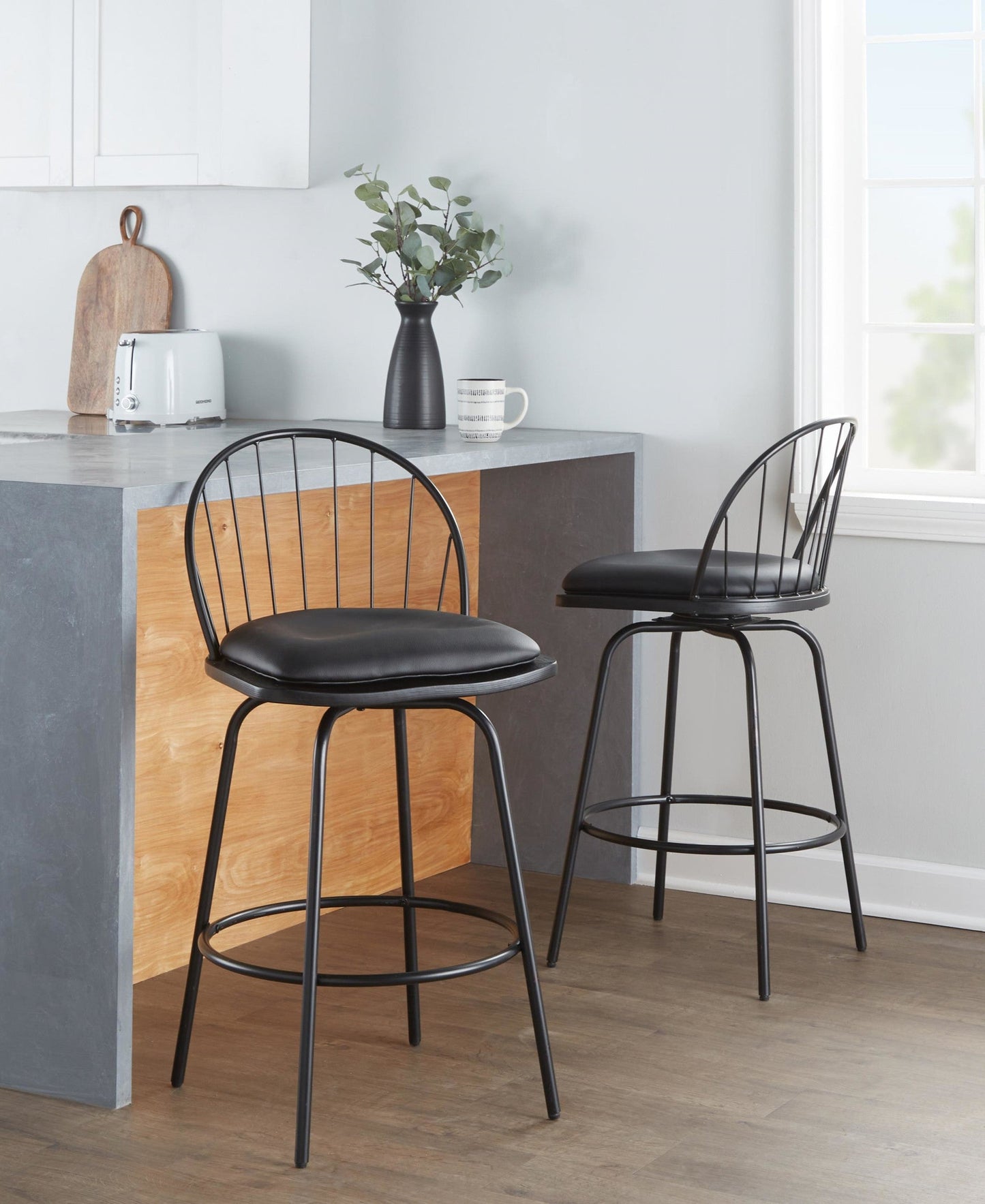 Majestic Office Furniture Claire 26" Fixed-Height Counter Stool - Set of 2