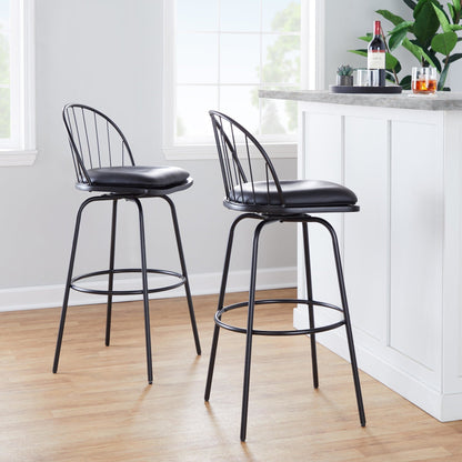 Majestic Office Furniture Claire 30" Fixed-Height Barstool - Set of 2