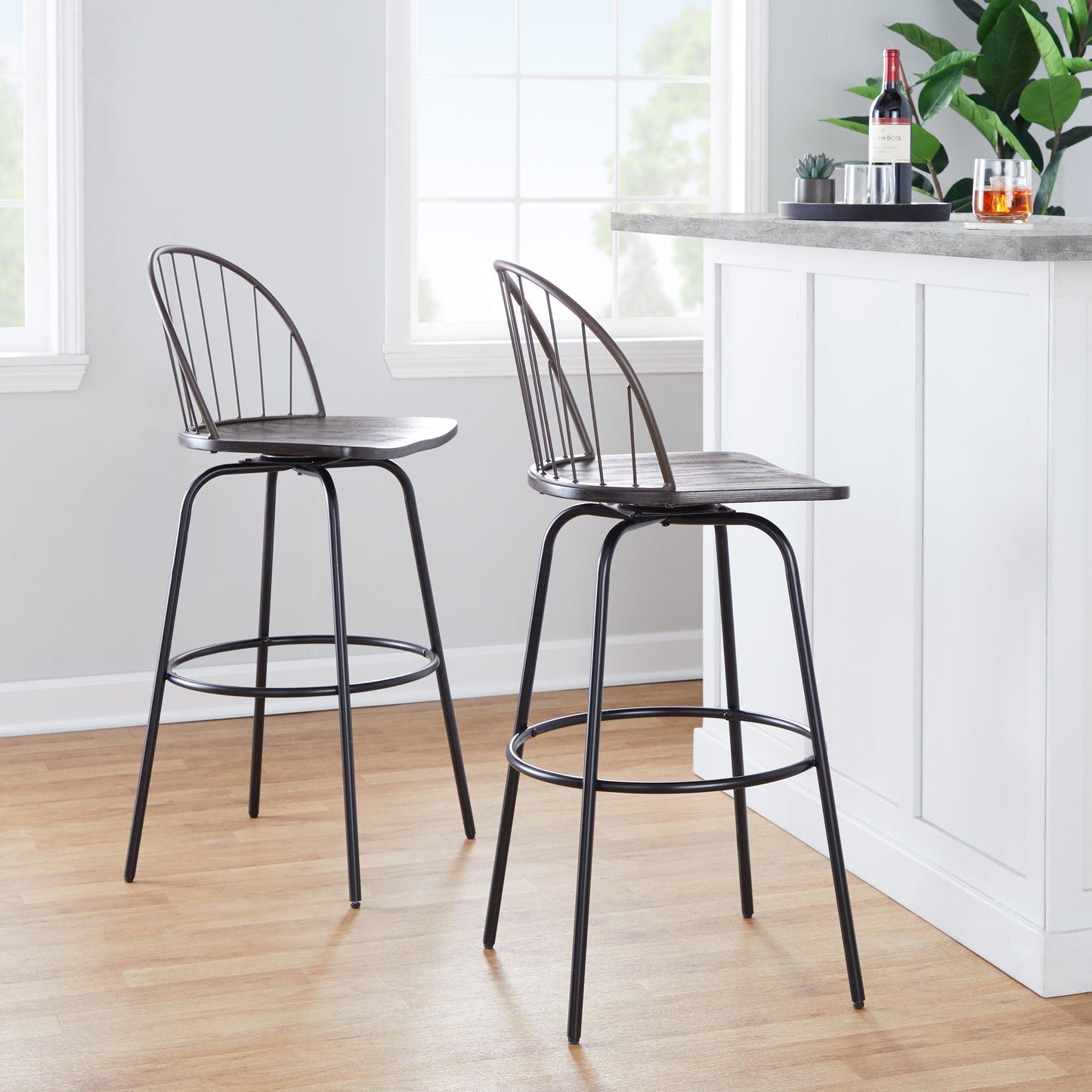 Majestic Office Furniture Claire 30" Fixed-Height Barstool - Set of 2