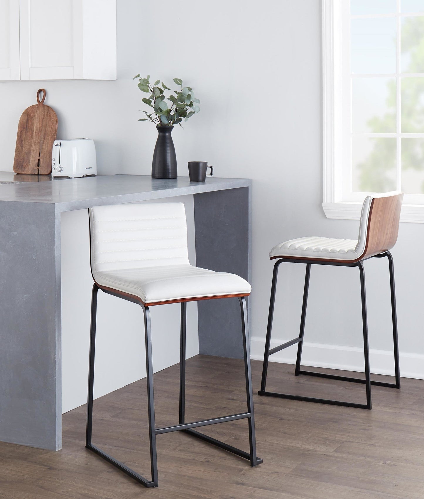 Majestic Office Furniture Mara 26" Fixed-Height Counter Stool - Set of 2