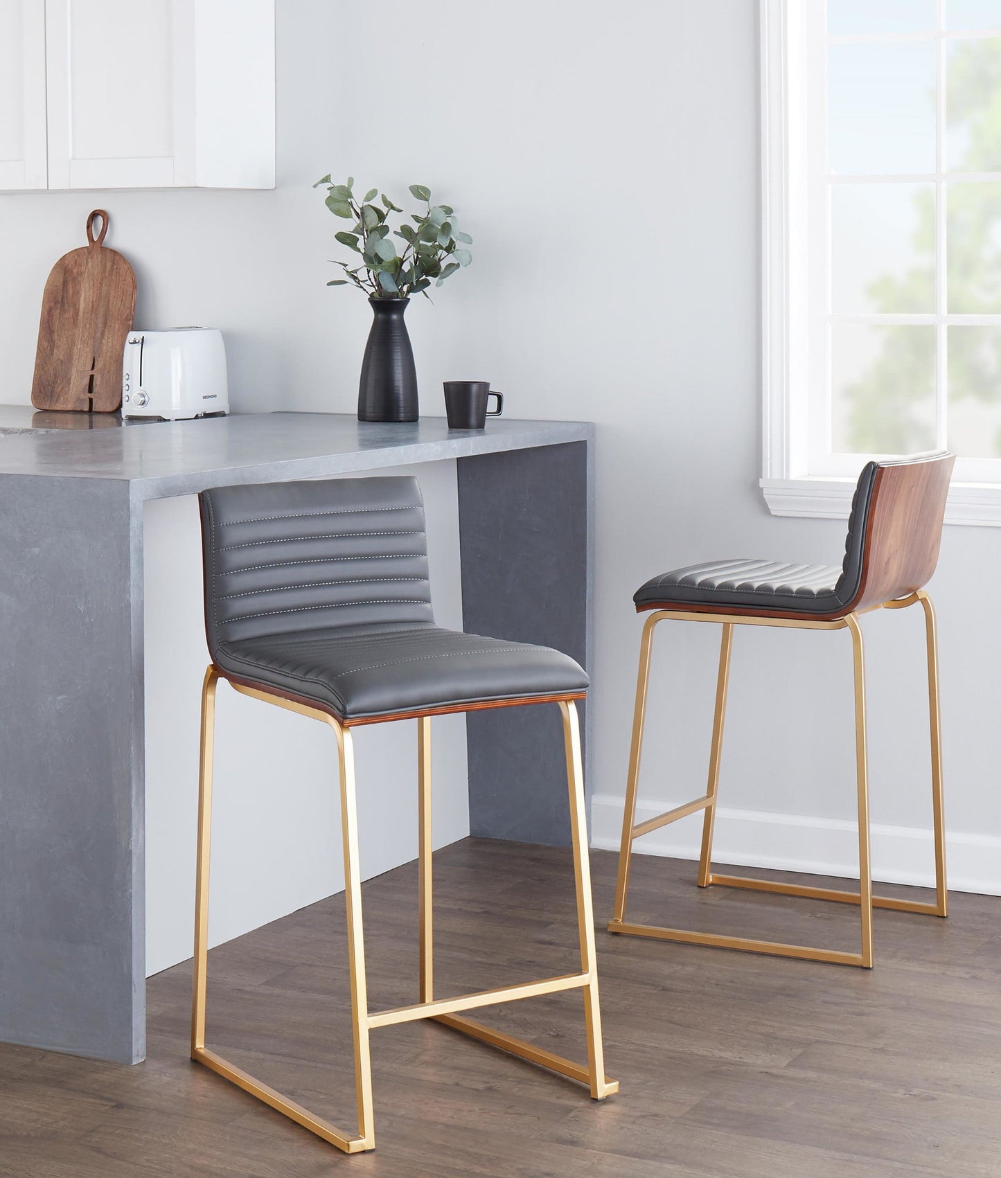 Majestic Office Furniture Mara 26" Fixed-Height Counter Stool - Set of 2